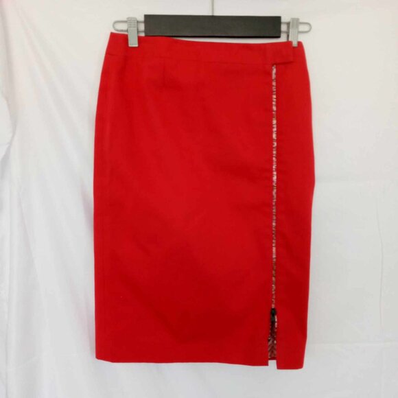 Chloe VTG Red Pencil Skirt  Multi Color Zipper Size 38 / US Size 6 Reversible(?) - Picture 7 of 13
